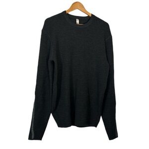 Lululemon 100% Merino Wool Crewneck Knit Sweater Mens Size XL Gray Fall Office